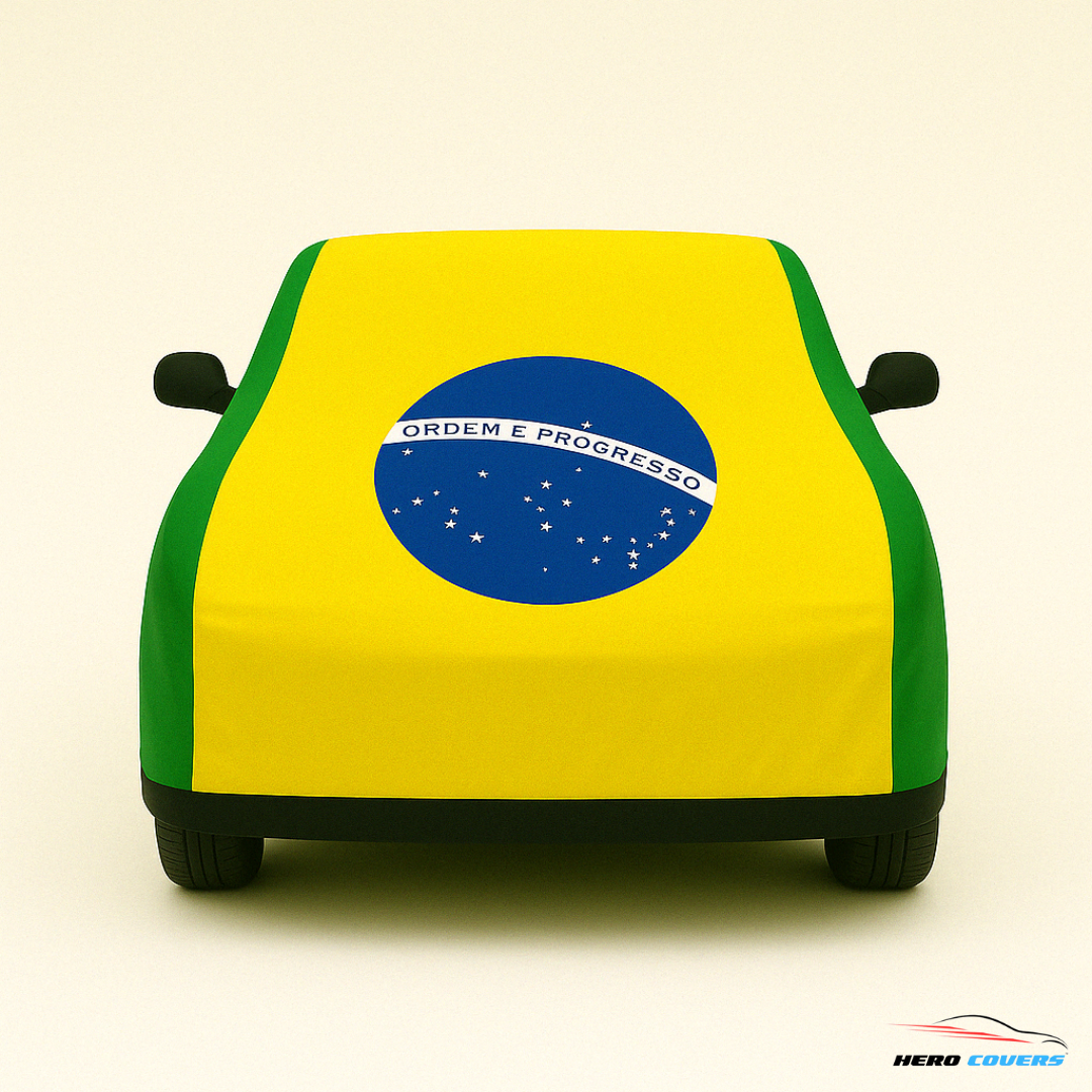 Brazil Flag Design Car Cover | Premium Indoor or Outdoor Protection | HeroCovers