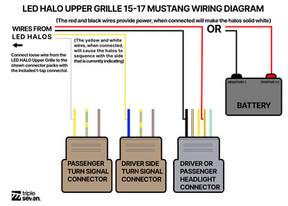2015-2023 S550 Mustang Upper Grille w/ Halo LED Lights