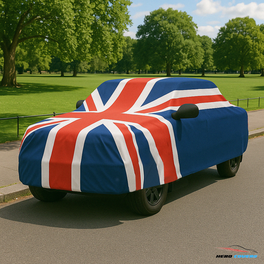United Kingdom Flag Design Car Cover | Premium Indoor or Outdoor Protection | HeroCovers