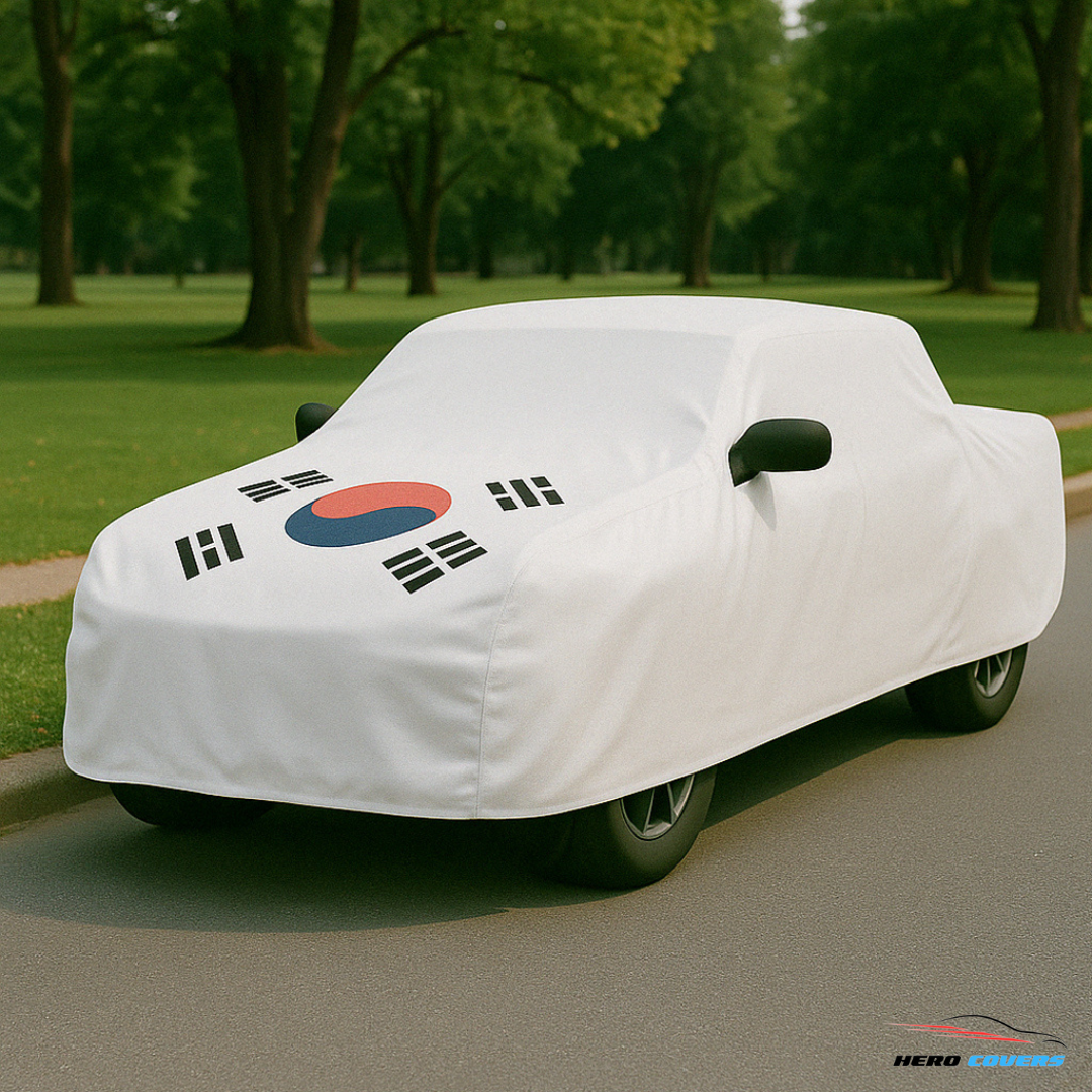 South Korea Flag Design Car Cover | Premium Indoor or Outdoor Protection | HeroCovers