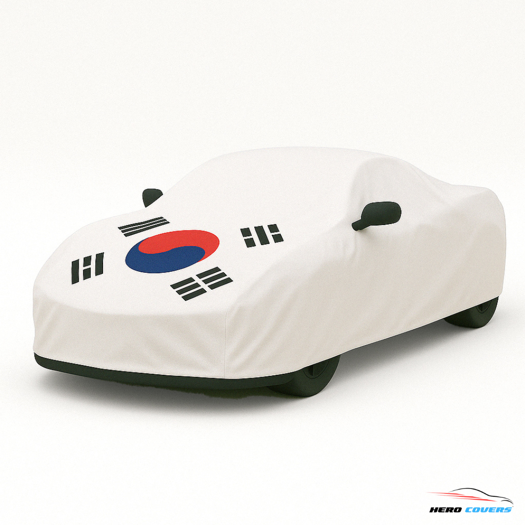 South Korea Flag Design Car Cover | Premium Indoor or Outdoor Protection | HeroCovers