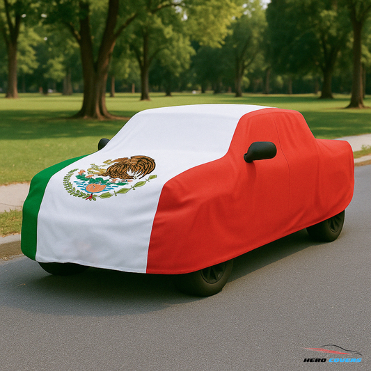 Mexico Flag Design Car Cover | Premium Indoor or Outdoor Protection | HeroCovers