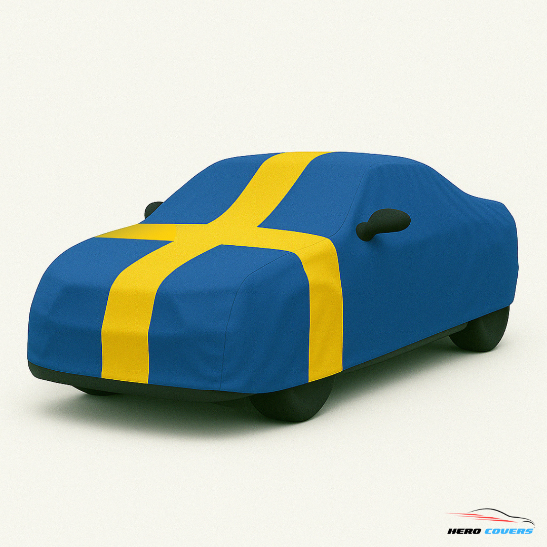 Sweden Flag Design Car Cover | Premium Indoor or Outdoor Protection | HeroCovers