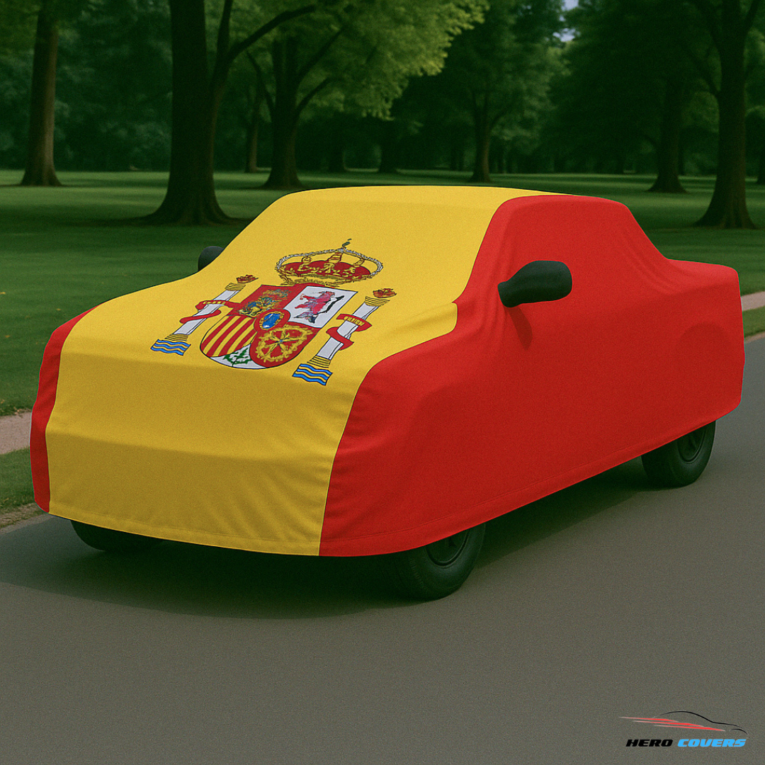 Spain Flag Design Car Cover | Premium Indoor or Outdoor Protection | HeroCovers