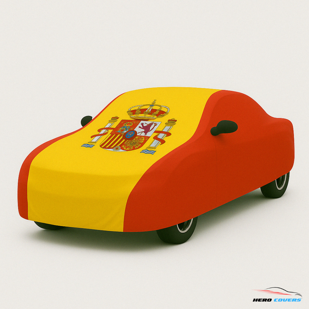 Spain Flag Design Car Cover | Premium Indoor or Outdoor Protection | HeroCovers