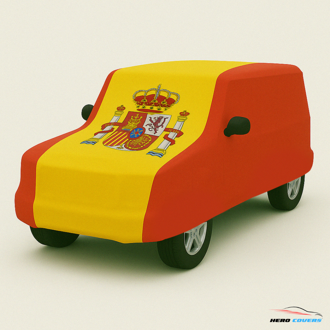 Spain Flag Design Car Cover | Premium Indoor or Outdoor Protection | HeroCovers