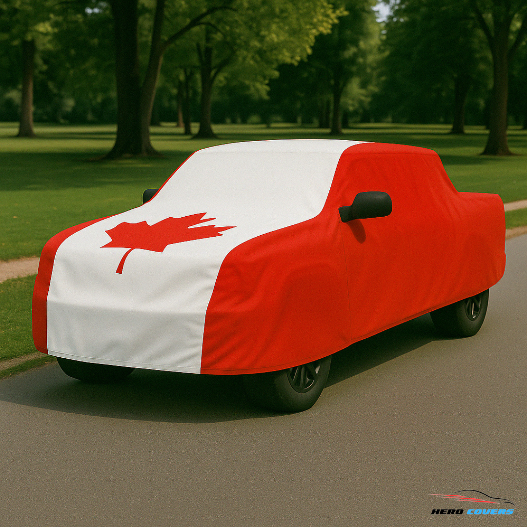 Canada Flag Design Car Cover | Premium Indoor or Outdoor Protection | HeroCovers
