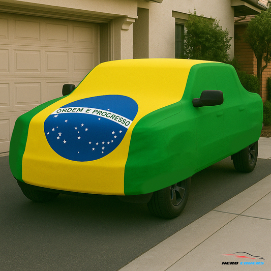 Brazil Flag Design Car Cover | Premium Indoor or Outdoor Protection | HeroCovers