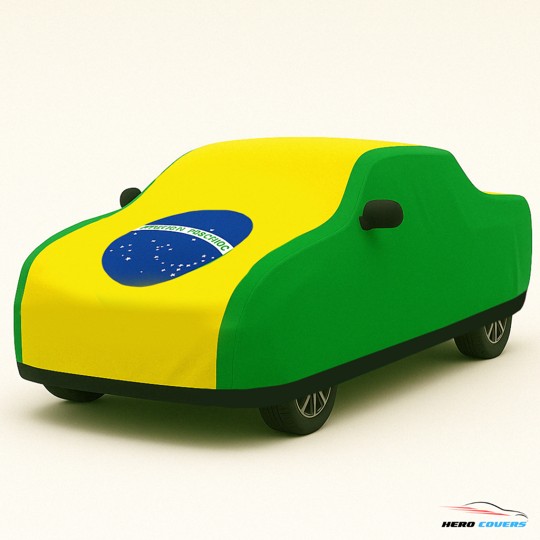 Brazil Flag Design Car Cover | Premium Indoor or Outdoor Protection | HeroCovers