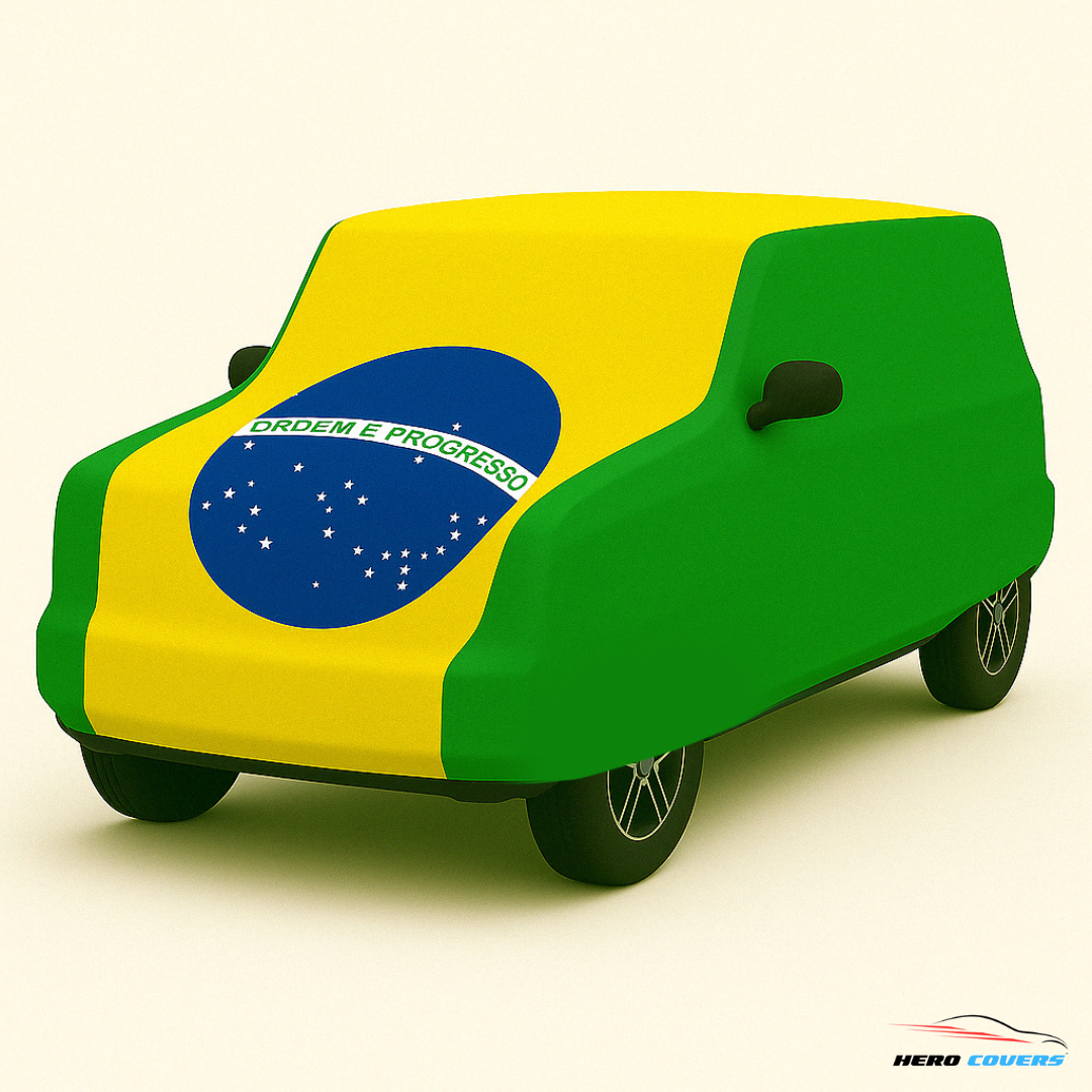 Brazil Flag Design Car Cover | Premium Indoor or Outdoor Protection | HeroCovers