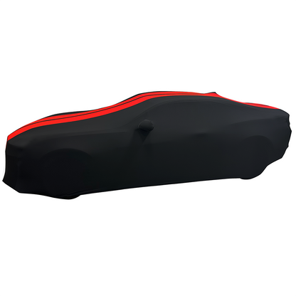 2010-2024 Camaro Ultraguard Stretch Satin Indoor Car Cover : Sport Series - Black with Red Stripes
