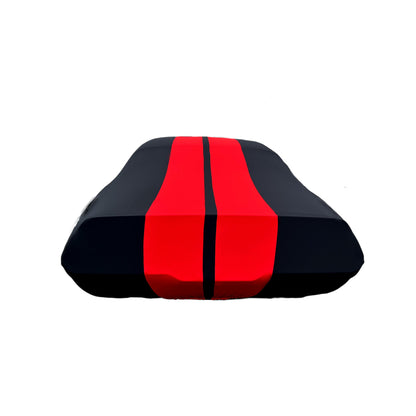 1967-1981 Camaro Ultraguard Stretch Satin Indoor Car Cover : Sport Series - Black with Red Stripes