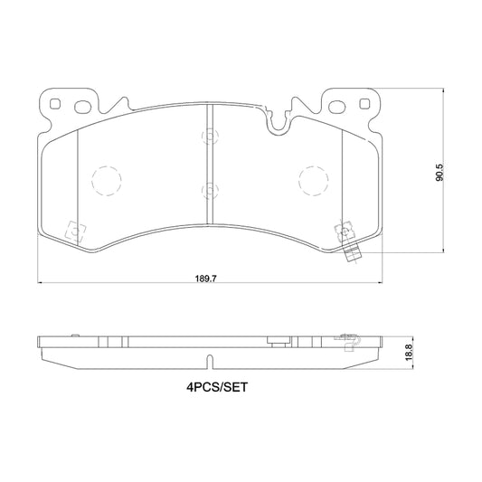 Brembo OE 21-24 Cadillac Escalade/Suburban/23-24 Chevy Silverado 1500 Ceramic Brake Pad - Front