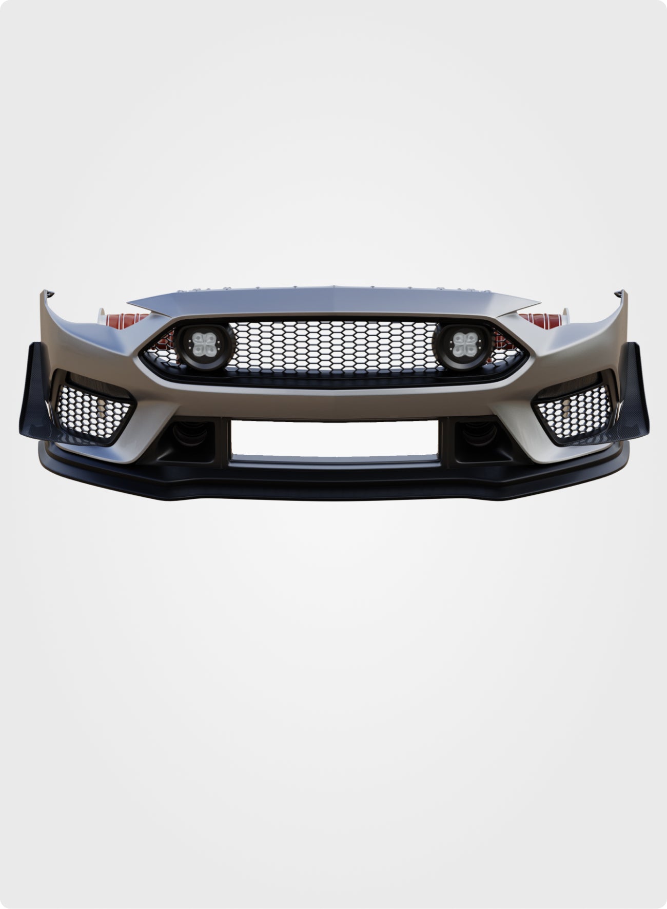 GT Style Front Bumper Lip Spoiler Splitter For Ford Mustang 2018-2023 (Black PP Plastic)