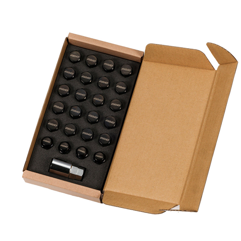 Rays 19 Hex L33 Lock & Nut Set 14x1.50 - Black – Triple Seven