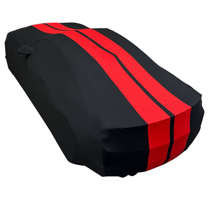 2010-2024 Camaro Ultraguard Stretch Satin Indoor Car Cover : Sport Series - Black with Red Stripes