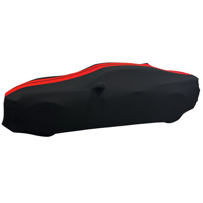 2010-2024 Camaro Ultraguard Stretch Satin Indoor Car Cover : Sport Series - Black with Red Stripes