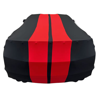2010-2024 Camaro Ultraguard Stretch Satin Indoor Car Cover : Sport Series - Black with Red Stripes
