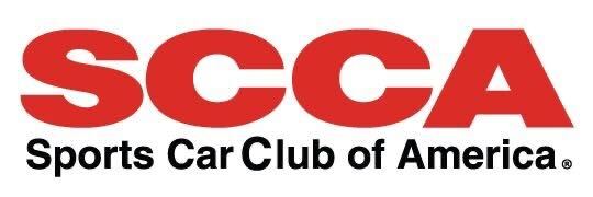 SCCA Sports Car Club of America logo with red and black text
